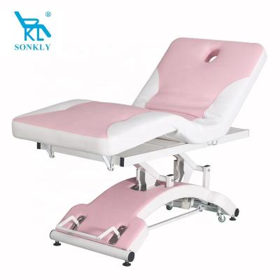 China Sonkly brand wholesale price electric motor 3 spa massage beauty salon soft and comfortable luxury facial bed on sale for sale