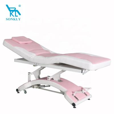 China Sonkly soft and comfortable brand popular OEM turned 180 degree PVC/PU leather beauty salon bed massage facial bed with CE certificate for sale