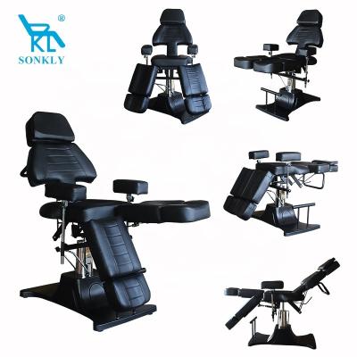 China Beautiful Sonkly Appearance 360 ​​Degree Rotating Ergonomic Adjustable Tattoo Chair Tattoo Supplies Hydraulic Beauty Tattoo Chair for sale