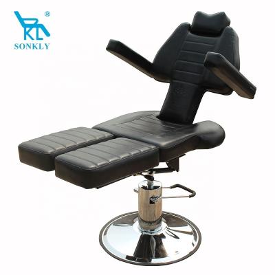 China Beautiful appearance sonkly brand beauty spa salon beauty brand cosmetic professional hydraulic chair black tattoo bed for sale