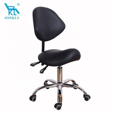 China Beautiful appearance brand sonkly Barber Stool Adjustable Height Hydraulic Rolling Saddle Stool With Wheels for sale