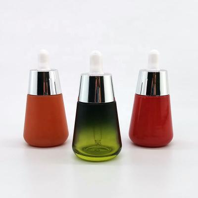 China 30ml Online Shopping Essential Oil Glass Bottle Perfect Printing With Gold Silver Dropper for sale