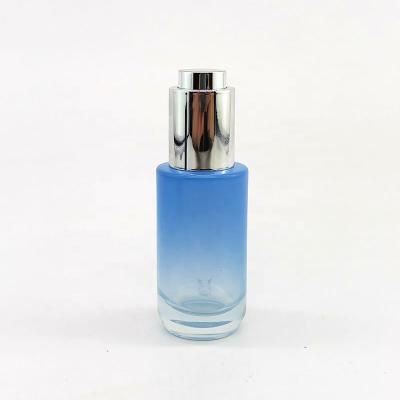 China Perfect Printing Dropper Bottle 30ml Thick Glass Material Amber Glass Bottle With Dropper For Essence Serum Cosmetic for sale