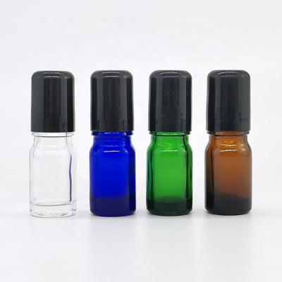 China Personal Care 10ml Roller Bottle Perfume Glass Clear Amber Blue Green Frosted Bottle For Used Essential Oil for sale