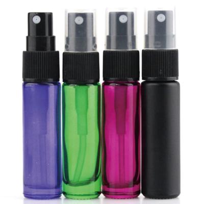 China Personal Care 10ml Perfume Pressure Atomizer Paint 10ml Glass Spray Bottles With Black Plastic Spray And Logo for sale