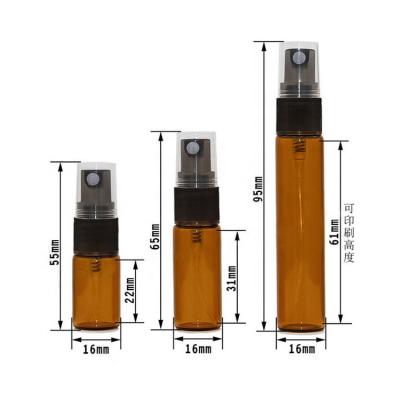 China Empty Amber Clear Black Frosted Glass Type Perfume Spray Personal Care Pocket Pen Bottle for sale