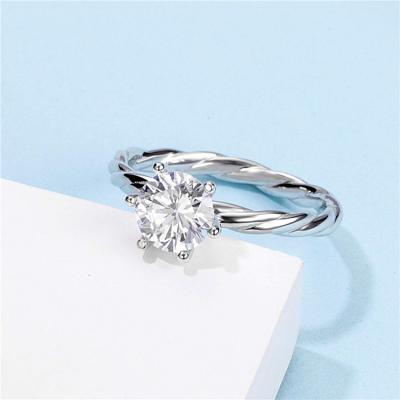 China Unique Classic Engagement CLASSIC VVS Moissanite Ring Diamond 925 Sterling Silver Rings Set Prices Couples and Wedding Good Engagement for sale