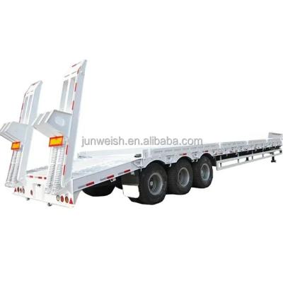 China HOWO Lowboy 3 Axle 60t 70t 80t Heavy Duty Hydraulic Gooseneck Detachable Low Loader Truck/Lowbed/ Lowboy Low Bed Semi Trailer for sale