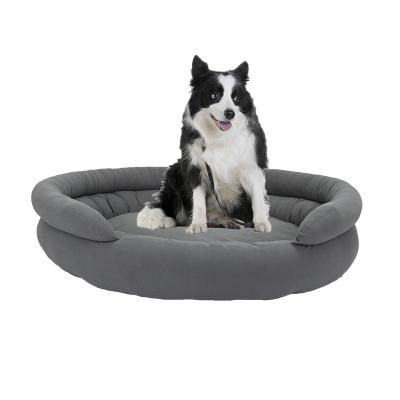 China Eco Breathable Recycled Cute Soothing Warm Round Dog Sofa Bed Winter Dog Bed Cozy Cleaning Orthopedic Material for sale