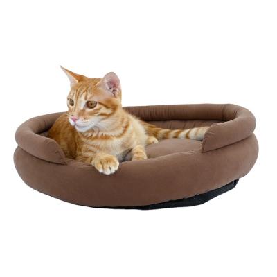 China Dropshipping Breathable Soft Fluffy Soft Dog Bed Comfortable Sofa Dog Cat Round Pet Beds for sale