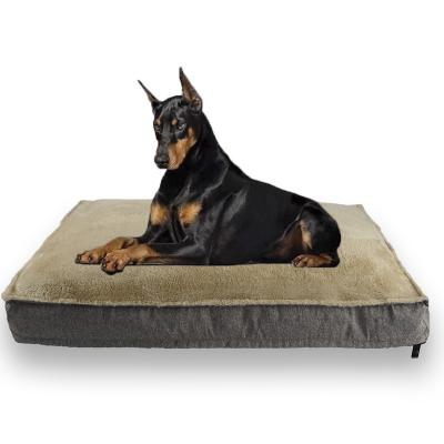 China Breathable Organic Luxury Washable Soft Thick PP Cotton Raised Mat Large Dog Bed for sale