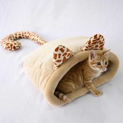 China Breathable Indoor Soft Cotton Plush Tunnel Closed Game Cave-Indoor Cat Bed House for sale