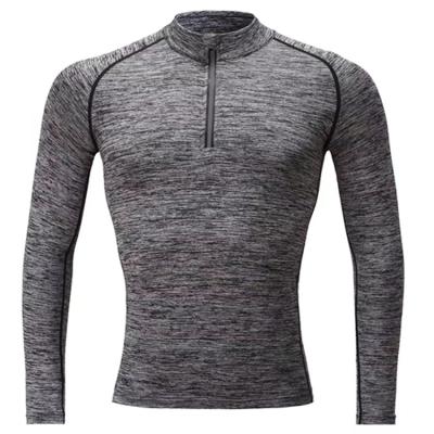 China Wholesale HONGNUO Antibacterial Custom Gym Clothing Sports Clothes Men's Half Zipper Fitness Training Mens Sportswear Fitness And Yoga Wear for sale