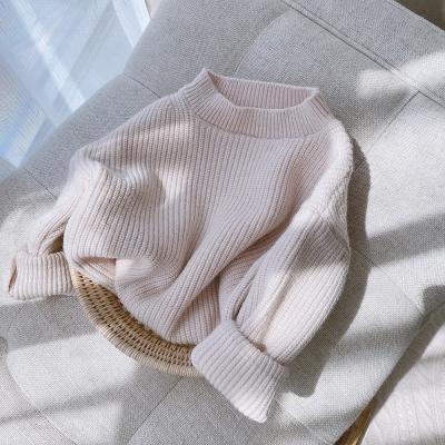 China New Fashionable Unisex Anti Shrink Solid Color Kids Sweater Soft Baby Clothes Autumn Cotton Chunky Knitted Child Newborn For Boy Girl Full for sale