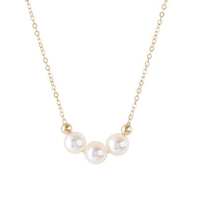 China NY-1027 S925 Cute sterling silver hot small pearl necklace female light luxury high-grade feeling clavicular chain gift for sale