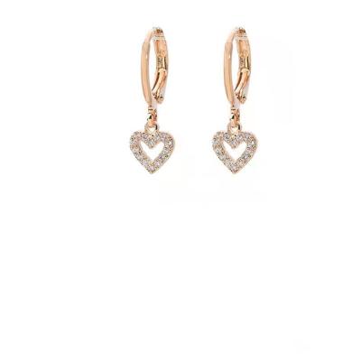 China Cute French Style Plated Retro Cute Heart Pending Elegant Earrings For Women Jewelry 2022 for sale