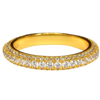 China Cute American Wholesale 18k Gold Plated Fashion Diamond Ring Thin Gold Plated Ring Women's Sterling Silver Jewelry RY-1002 925 for sale