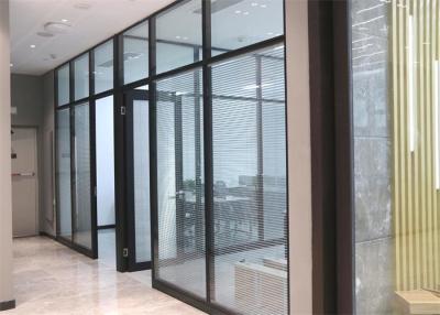 China Room Divider Aluminum Frame Tempered Glass Office High Partition Wall for sale