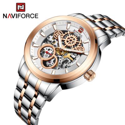 China Date NAVIFORCE S1002 SRG Fashion Business Automatic Mechanical Men Watch Wristwatches 10ATM Waterproof Dial Design Relogio for sale