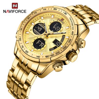 China Automatic Date NAVIFORCE 9197S GGG Mens Watches Gold Stainless Steel Quartz Wrist Watch Japan Movement Luxury Relogio for sale