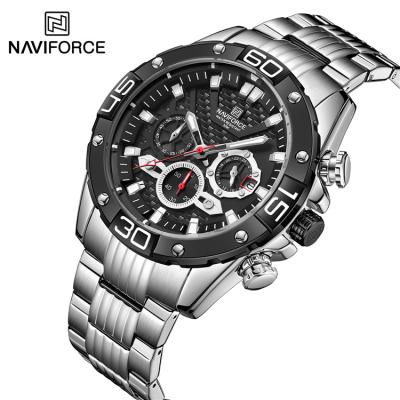 China Popular New Date NAVIFORCE 8019 Auto SB Quartz Chronograph Wristwatches For Men Fashion Watch Waterproof Steel 3atm Wholesale Price for sale