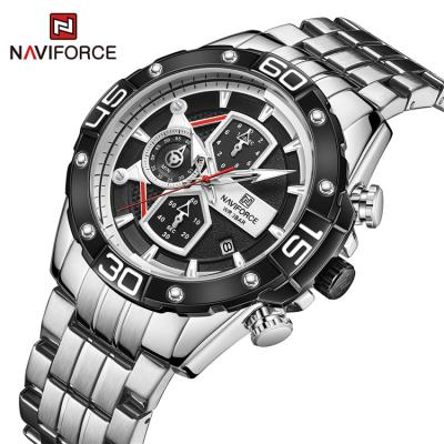 China Hot Selling New Classic NAVIFORCE 8018 SBS 2021 Automatic Date Watch For Men Quartz Chronograph Movement Wrist Watch 3ATM Waterproof for sale