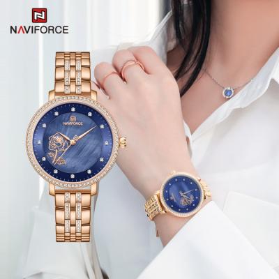 China Luxury NAVIFORCE 5017 RGBE day/date watch strap ladies wristwatch for women diamond relojes de dama for sale