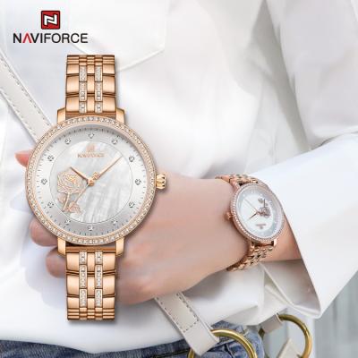 China Hot sale luxury ladies day/date NAVIFORCE 5017 RGW relojes de dama 2020 watches montre femme for sale