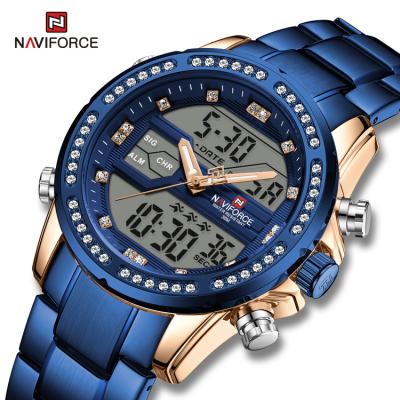 China Hot Selling Fashion Auto Date NAVIFORCE 9190 RGBE 2020 Men Watches Water Resistant LCD Display Digital Wrist Chronograph Watch for sale