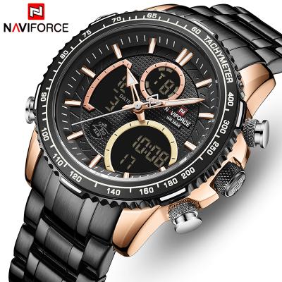 China NAVIFORCE 9182 RGB Alarm Quartz Wristwatches Chronograph Men Business Watch Relogio Masculino 2020 for sale