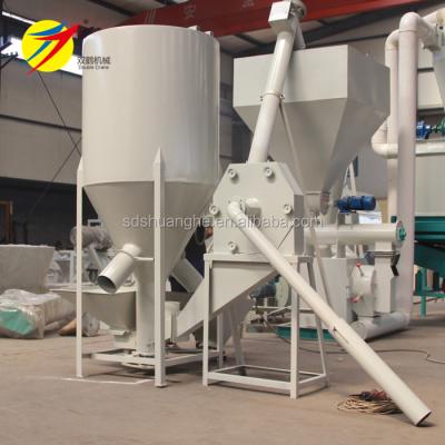 China Powder Feed Good Quality Poultry Feed Hammer Mill Mixer and Grinder for Best Price Small Heater Cylinder Plant SH500 for sale