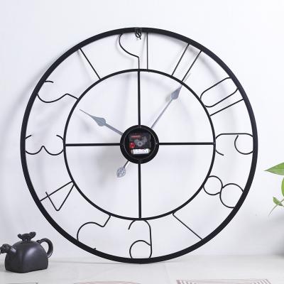 China Antique Style Extra Large Wrought Iron Vintage Roman Numeral Quartz Classical Wall Clock Nordic Design for sale