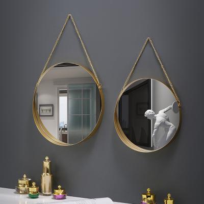 China Art Minimalist Creative Home Mirror Wall Iron Mirror Wall Decor Hanging Decoration for sale