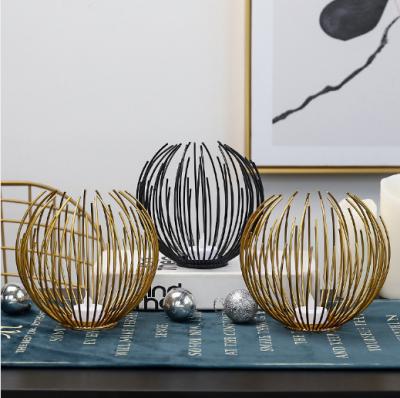 China Home Decoration Living Room Style Romantic Ball Shaped Metal Wire T-light Sconce for sale