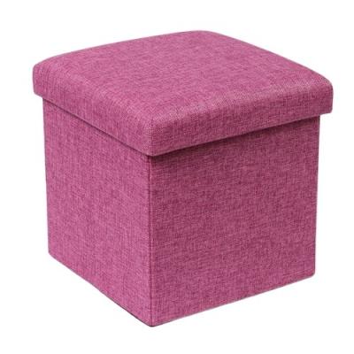 China Foldable Fashion Solid Color Design Cork Portable Canvas Square Folding Storage Stool for sale