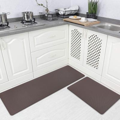 China PVC Anti Fatigue Floor Mat Kitchen Rug Cozy Memory Washable Leather Foam Set Kitchen Mat Runner 2 Mat Slid Color Comfort Waterproof for sale