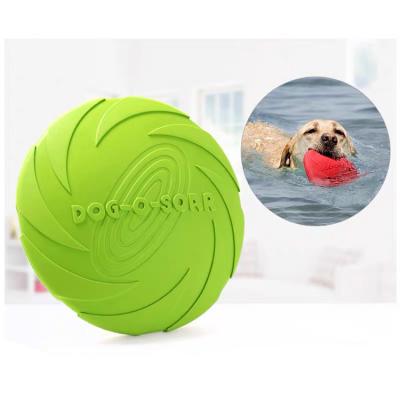 China Viable Wholesale Stock Floating Flying Disc 22cm Big Dog Training Dog Toy Rubber Disc for sale