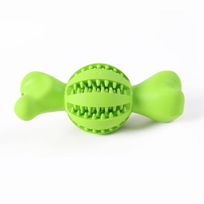 China 2020 Hot Selling Amazon Eco Friendly Cute Interactive Stick Q.I. Chew Ball Rubber Dog Toy for sale