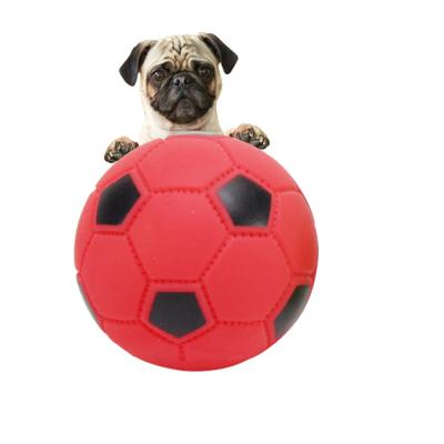 China Durable China Pet Ball Storage Soccer Shape Vinyl Squeaky Soft Soft Dog Toy Squeak for sale