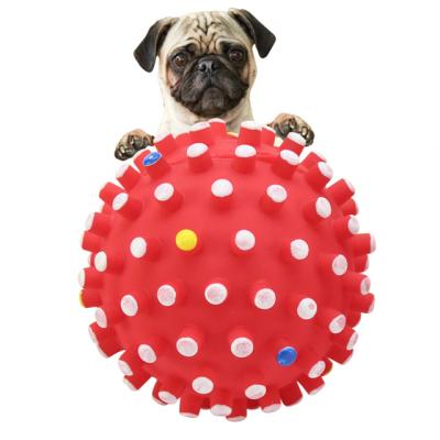 China Wholesale 6cm Viable Vinyl Pet Toy Dog Teeth Toys Squeaky Eco Vinyl Chew Dog Ball Healthy Pet Toy for sale