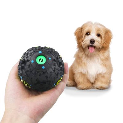 China 9.5cm Multi-Function Voice Viable Pet Food Treat Ball Dog Toy Vinyl Feeding Pet Healthy Toy for sale