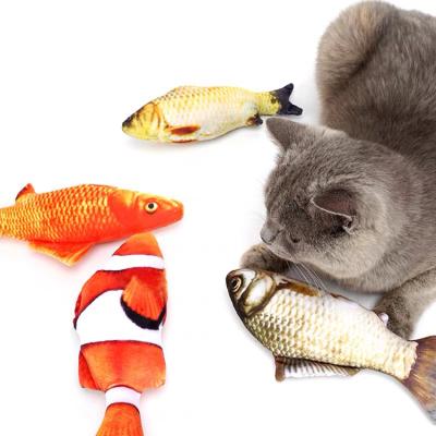 China Sustainable Natural Catnip Filled Cat Fish Toy Wholesale Cute Interactive Stuffed Soft Plush Fish Catnip Cat Toy for sale