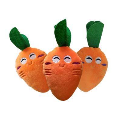 China Wholesale Viable Funny Chew Factory Carrot Shape Stuffed Plush Pet Healthy Squeaky Cute Pet Toys for sale