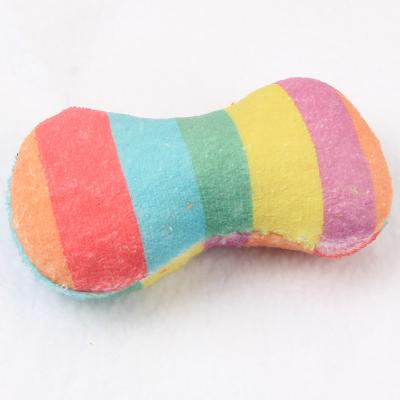 China Squeaky Plush Dog Toy Soft Chewing Squeak Colorful Bone Shaped Toy Dog for sale