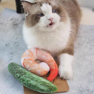 China Viable Cat Toys Ice Cream Cite Creative Simulation of Plush Bite, Vegetables, Seafood, Bread, Peanuts Catnip Cat Toy for sale