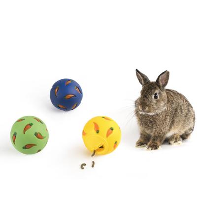 China Control Snack Produced 2021 New Pet Special Rabbit Toy Small Animal Treat Ball PVC Snack Ball Rabbit Pet Toy for sale