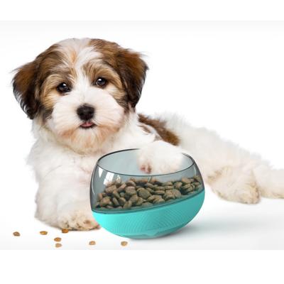 China New Viable Wholesale Plastic No Puddle Drinking Tumbler Slow Feeder Shake Dog Food Bowl for sale