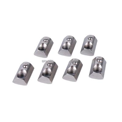 China Industrial Aluminum Profiles T Slot Nuts Bend Spring Ball Loaded Elastic Nuts For Slot 4545 10 Series Aluminum Extrusion Profile for sale