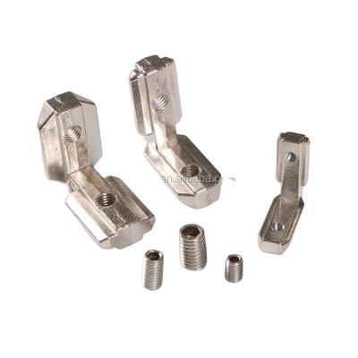 China Inner Bracket Angle L-Shaped Female Connector For 3030 Series T-slot Slot 8mm T-40DJK for sale