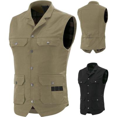 China Anti-Wrinkle Premium Casual Custom Jacket Sleeveless Men Invest Jacket Multi Pocket Cotton Vest Cargo Vest Work Duty Men Invest for sale